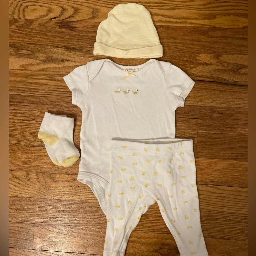 Starting Out White and Yellow Bodysuit Set